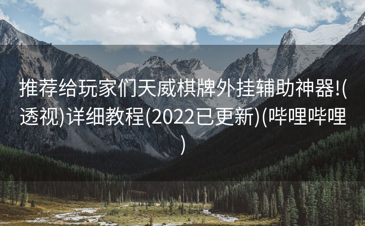 推荐给玩家们天威棋牌外挂辅助神器!(透视)详细教程(2022已更新)(哔哩哔哩)