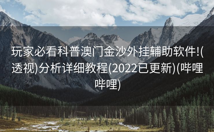 玩家必看科普澳门金沙外挂辅助软件!(透视)分析详细教程(2022已更新)(哔哩哔哩)