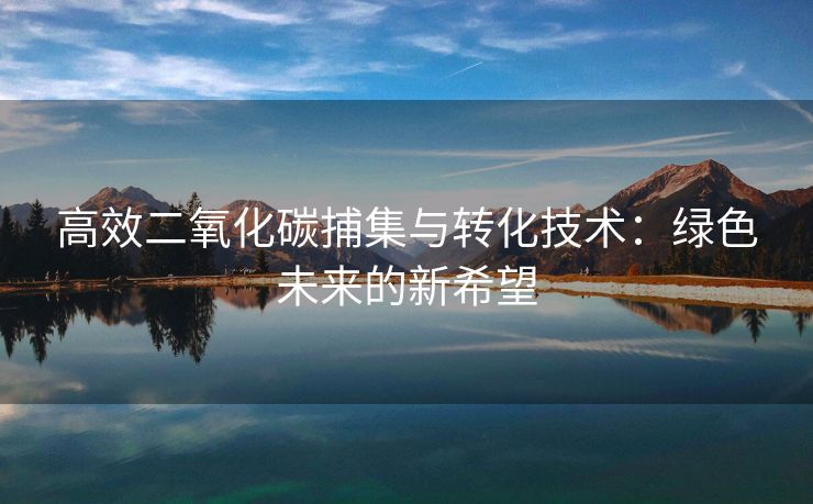 高效二氧化碳捕集与转化技术：绿色未来的新希望