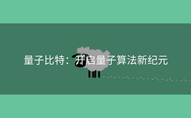 量子比特：开启量子算法新纪元