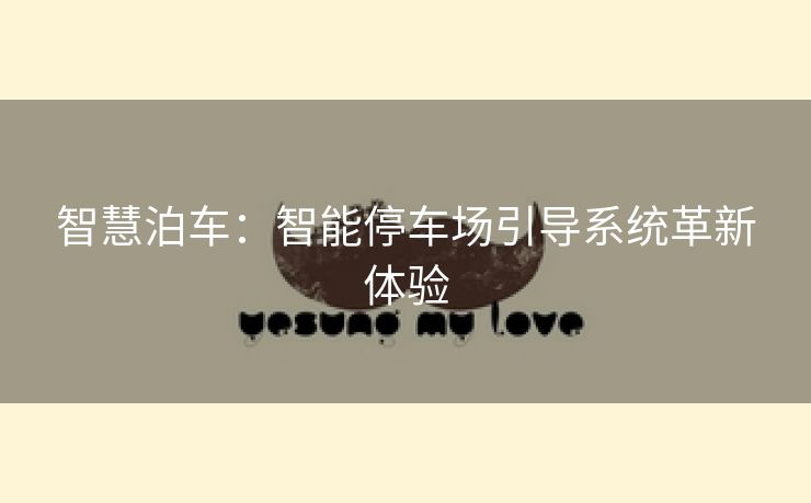 智慧泊车：智能停车场引导系统革新体验