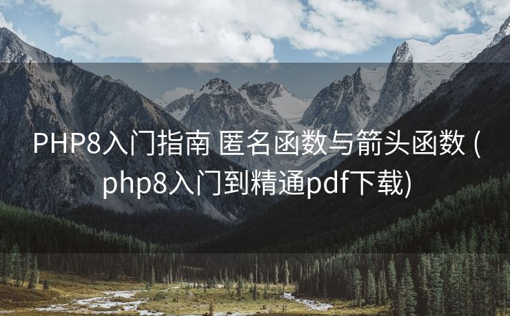 PHP8入门指南 匿名函数与箭头函数 (php8入门到精通pdf下载)