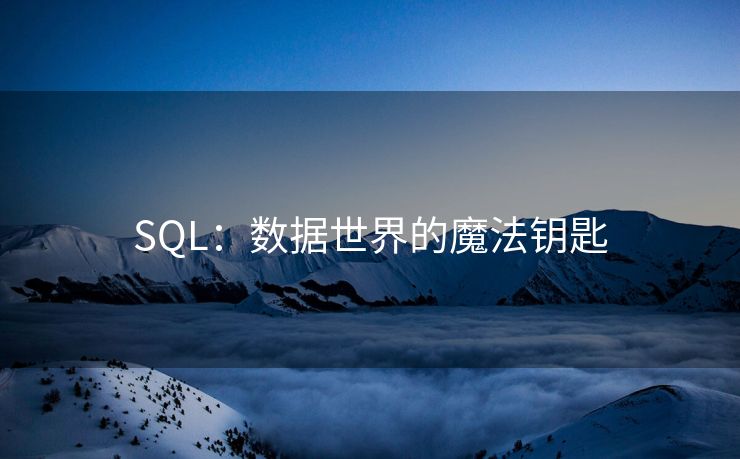 SQL：数据世界的魔法钥匙