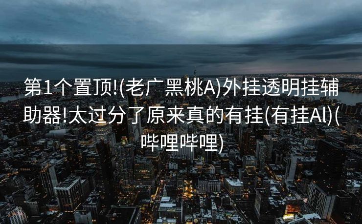 第1个置顶!(老广黑桃A)外挂透明挂辅助器!太过分了原来真的有挂(有挂Al)(哔哩哔哩)