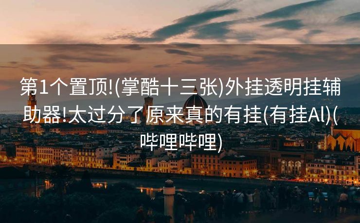 第1个置顶!(掌酷十三张)外挂透明挂辅助器!太过分了原来真的有挂(有挂Al)(哔哩哔哩)