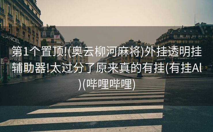 第1个置顶!(奥云柳河麻将)外挂透明挂辅助器!太过分了原来真的有挂(有挂Al)(哔哩哔哩)
