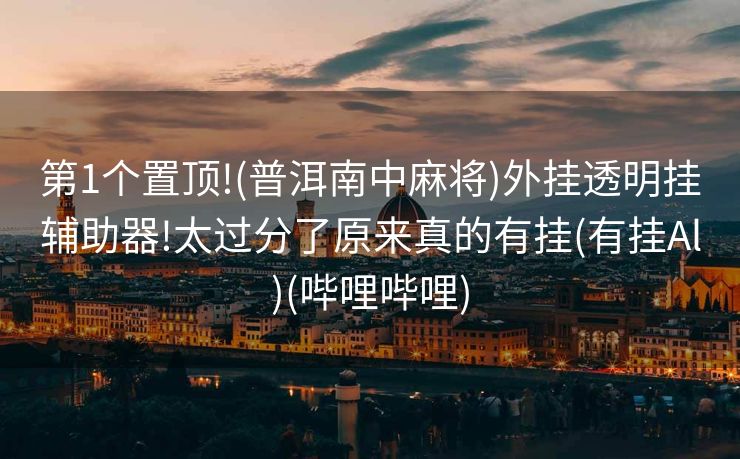 第1个置顶!(普洱南中麻将)外挂透明挂辅助器!太过分了原来真的有挂(有挂Al)(哔哩哔哩)
