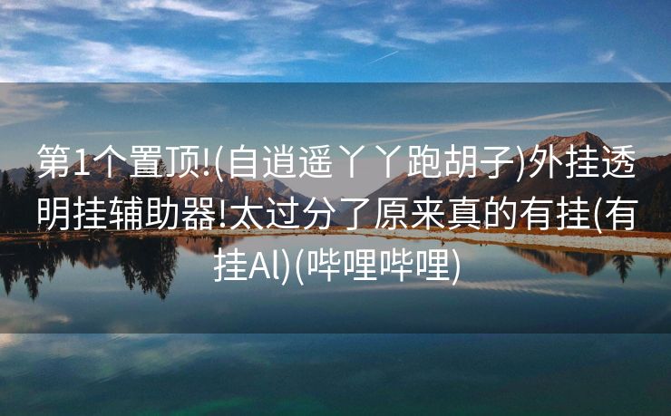 第1个置顶!(自逍遥丫丫跑胡子)外挂透明挂辅助器!太过分了原来真的有挂(有挂Al)(哔哩哔哩)
