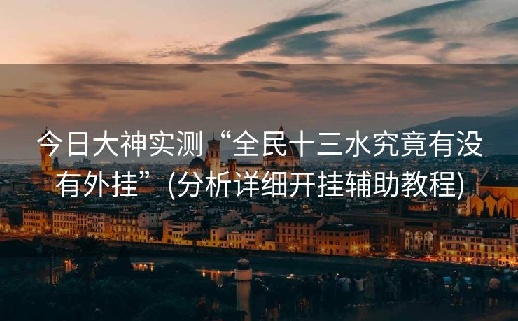 今日大神实测“全民十三水究竟有没有外挂”(分析详细开挂辅助教程)