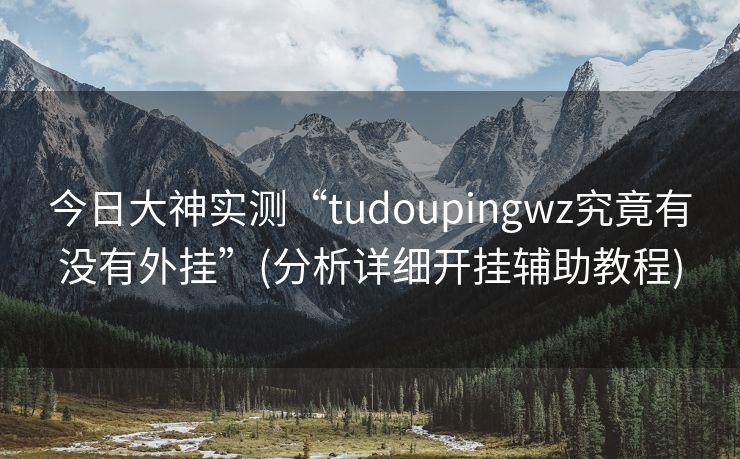 今日大神实测“tudoupingwz究竟有没有外挂”(分析详细开挂辅助教程)