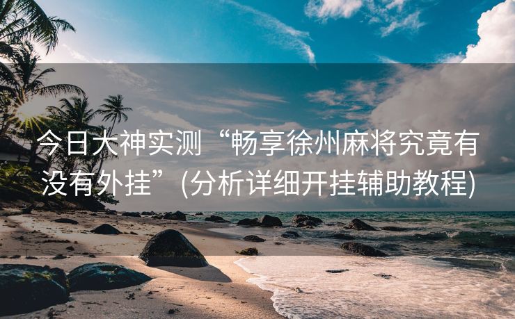 今日大神实测“畅享徐州麻将究竟有没有外挂”(分析详细开挂辅助教程)
