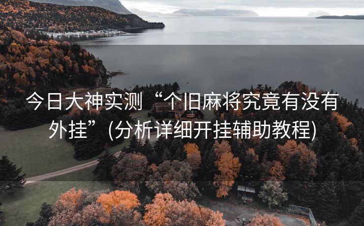 今日大神实测“个旧麻将究竟有没有外挂”(分析详细开挂辅助教程)